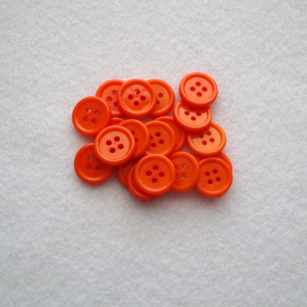 Galanterie: Knoflík plastový 15 mm - oranžová