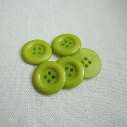 Galanterie: Plastový knoflík 21,6mm - zelená