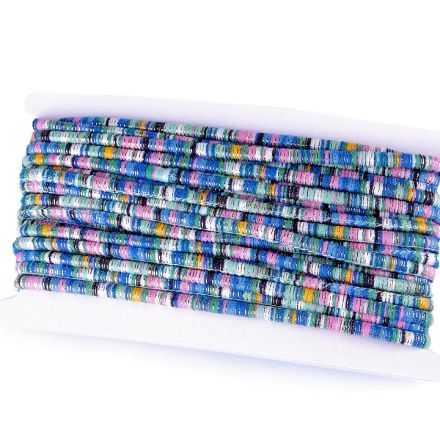 Galanterie: Šňůra kulatá s lurexem 6 mm modrá-mint