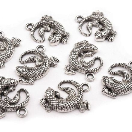 Galanterie: Přívěsek ještěrka 25 x 25 mm (1ks)