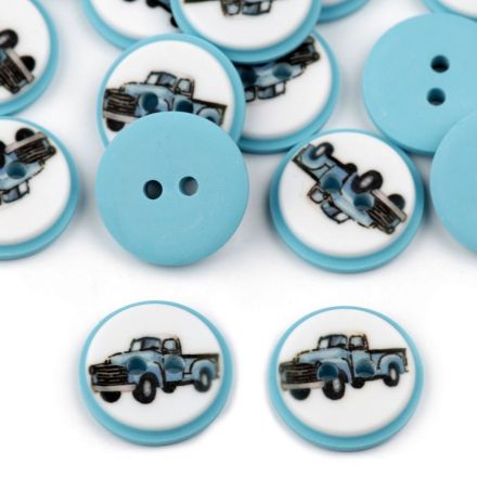 Galanterie: Plastový knoflík (1ks) - auto