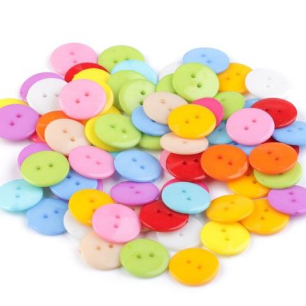 Galanterie: Plastový knoflík 17,5 mm (10ks) - mix