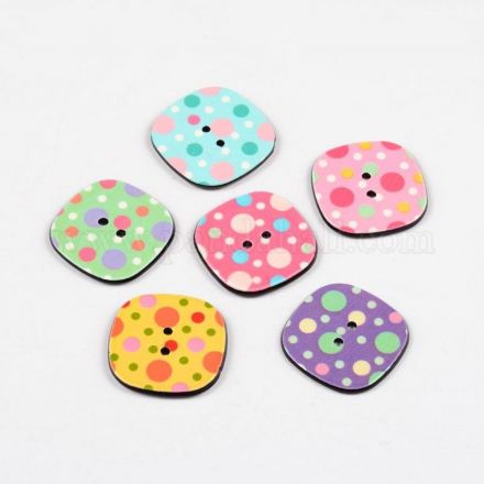 Galanterie: Plastový knoflík 24x24 mm (6ks) - mix