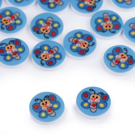 Galanterie: Knoflík plastový 12,8 mm - motýl