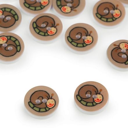 Galanterie: Knoflík plastový 12,8 mm - šnek