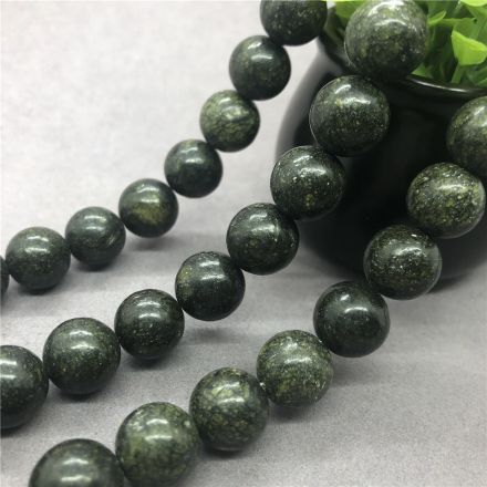 Galanterie: Minerální korálky Serpentin zelený 6 mm (10ks)