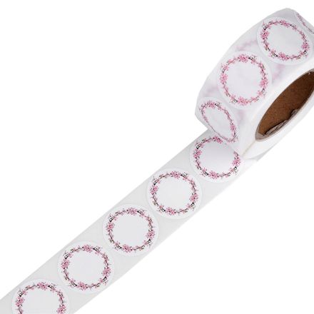 Galanterie: Papírové samolepky 25 mm (50ks) - růžové