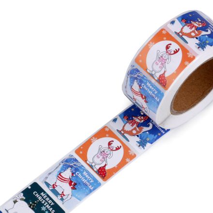 Galanterie: Vánoční papírové samolepky 25x25 mm (50ks)