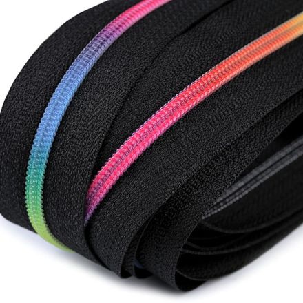 Galanterie: Duhový zip v metráži šíře 3 mm (1m) - černá