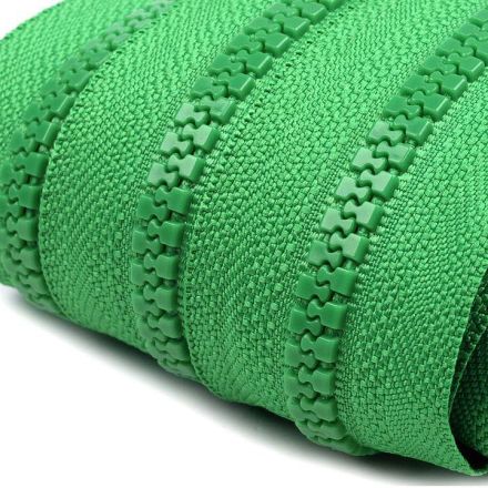 Galanterie: Zip kostěný šíře 5 mm (1m) - zelená