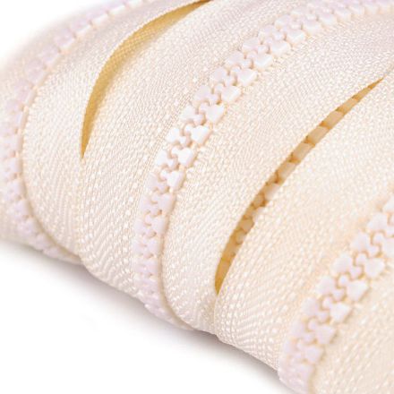 Galanterie: Zip kostěný šíře 5 mm (1m) - kremova