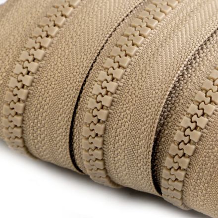 Galanterie: Zip kostěný šíře 5 mm (1m) - béžová