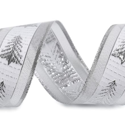 Galanterie: Vánoční stuha s lurexem šíře 40 mm (1m)