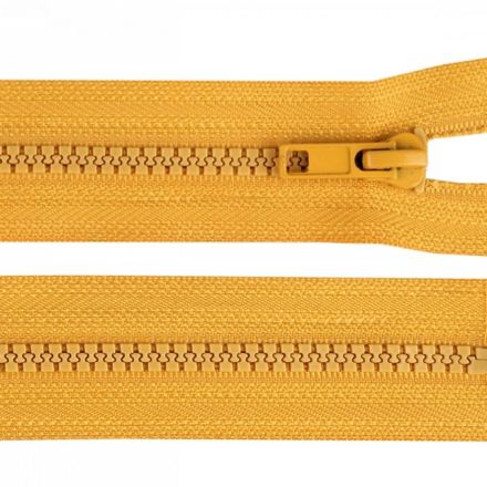 Galanterie: Zip kostěný dělitelný délka 35 cm - hořčicová