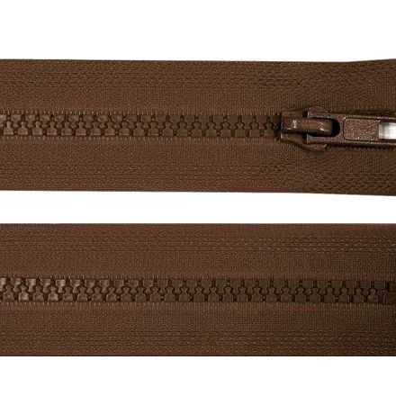 Galanterie: Zip kostěný dělitelný délka 35 cm - hnědá