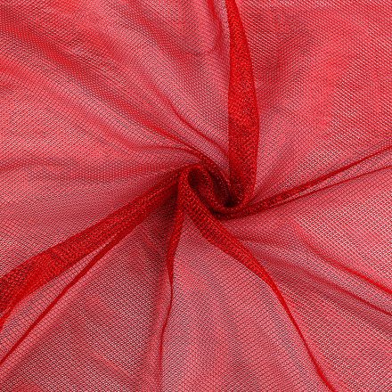 Metráž: Dekorační elastická síťka s leskem šíře 150 cm - červená