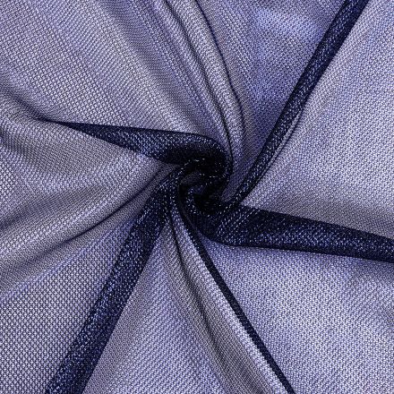 Metráž: Dekorační elastická síťka s leskem šíře 150 cm - modrá tmavá