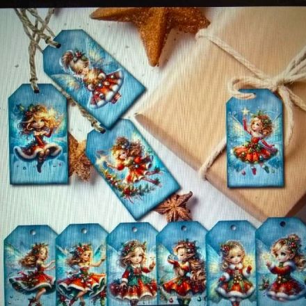 Galanterie: Vánoční dárkové jmenovky / štítky (10ks)