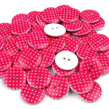 Galanterie: Dřevěný dekorační knoflík 23 mm (1ks) - růžová