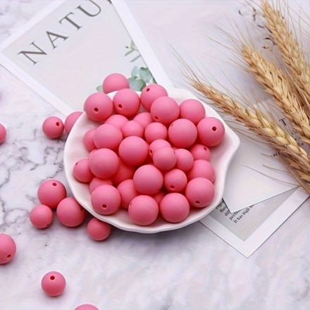 Galanterie: Plastové matné korálky 8 mm (25ks) - pink