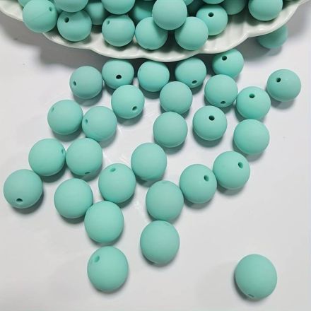 Galanterie: Plastové matné korálky 10 mm (20ks) - mint