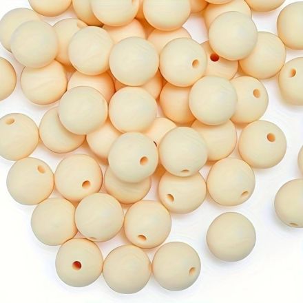 Galanterie: Plastové matné korálky 10 mm (20ks) - vanilka