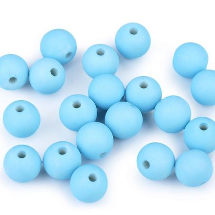 Galanterie: Plastové matné korálky 10 mm (20ks) - modrá sv.