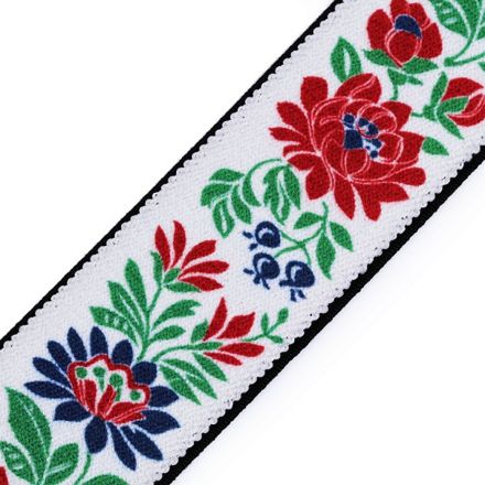 Galanterie: Pruženka folklor šíře 40 mm (1m) - bílá