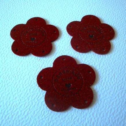 Galanterie: Nášivka / štítek Handmade (1ks) - rezavá