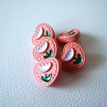 Galanterie: Plastový knoflík 17 mm (1ks) - růžová