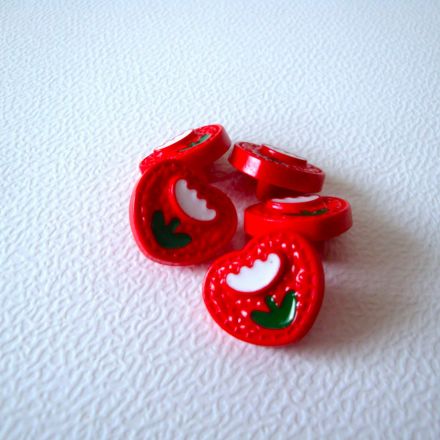 Galanterie: Plastový knoflík 17 mm (1ks) - červená