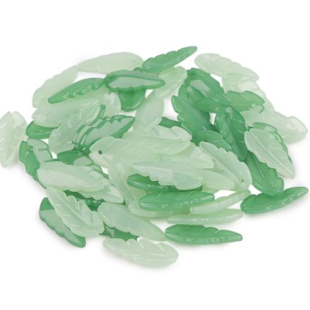 Galanterie: Plastové korálky lístečky mix tvarů (20g) 