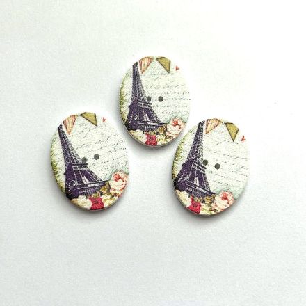 Galanterie: Dřevěný dekorační knoflík (1ks)