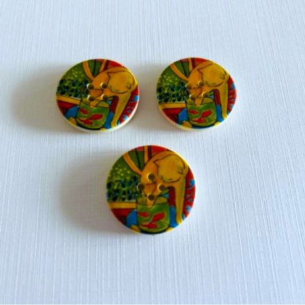 Galanterie: Dřevěný dekorační knoflík 30 mm (1ks)