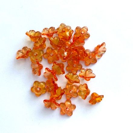 Galanterie: Plastové zvonečky 12 mm (40ks) - oranžová