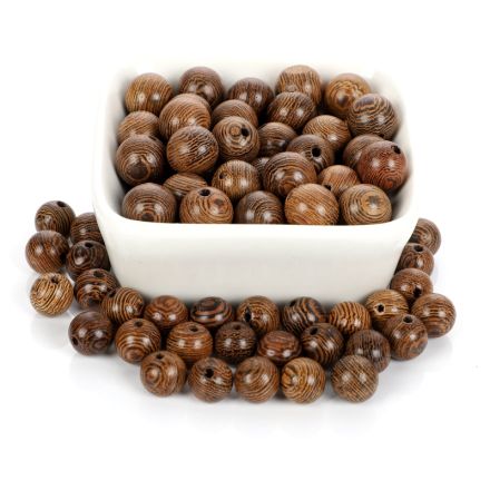 Galanterie: Dřevěné korálky 10 mm (20ks)