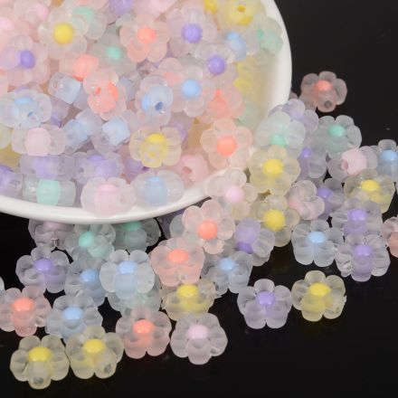 Galanterie: Plastové matné korálky 13 mm (10g) - mix