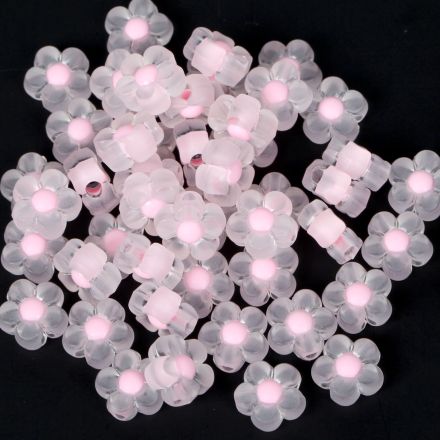 Galanterie: Plastové matné korálky 13 mm (10g) - růžová
