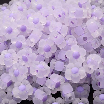 Galanterie: Plastové matné korálky 13 mm (10g) - fialová
