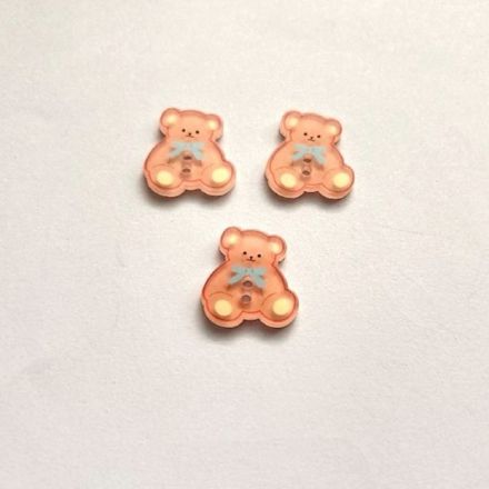 Galanterie: Plastový knoflík medvídek 22x22 mm (1ks)