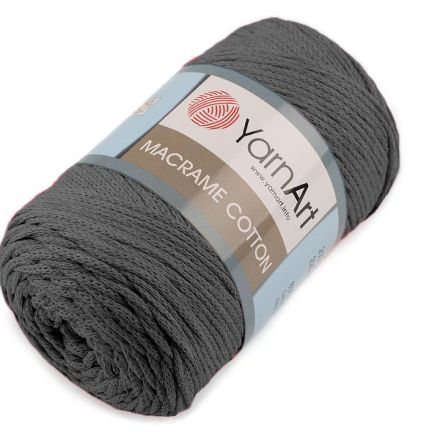 Galanterie: Pletací příze Macrame Cotton 250 g - tmavě šedá