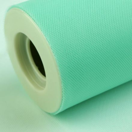 Galanterie: Tyl dekorační šíře 22 cm - mintová