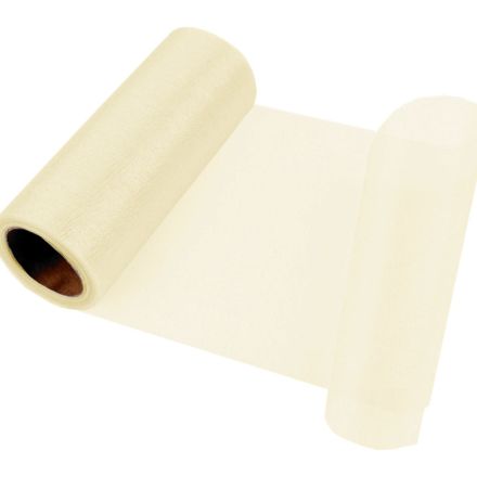 Galanterie: Organza / stuha šíře 14,5 cm (1m) - vanilková
