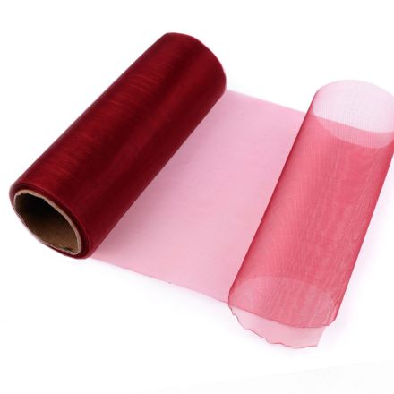 Galanterie: Organza / stuha šíře 14,5 cm (1m) - bordó