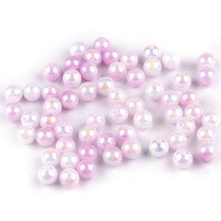 Galanterie: Plastové korálky 6 mm (20g) - fialová