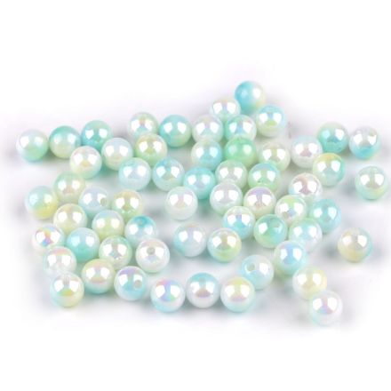 Galanterie: Plastové korálky 6 mm (20g) - mint