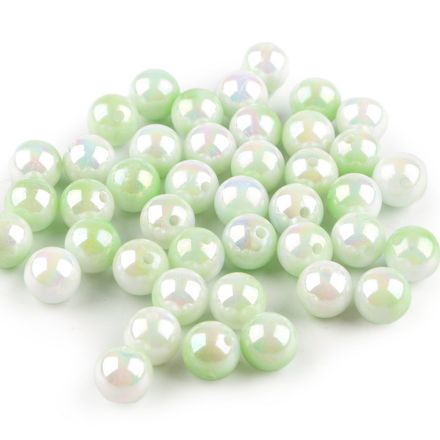 Galanterie: Plastové korálky 10 mm (20ks) - zelená