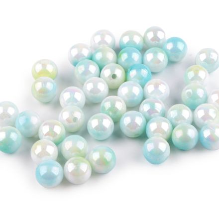 Galanterie: Plastové korálky 10 mm (20ks) - mint