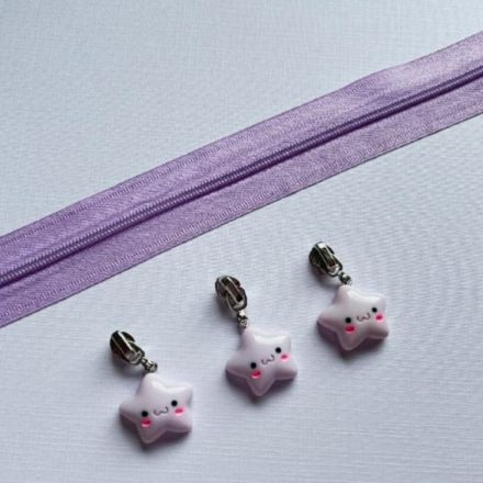 Galanterie: Jezdec ke spirálovým zipům šíře 3 mm (1ks) - lila