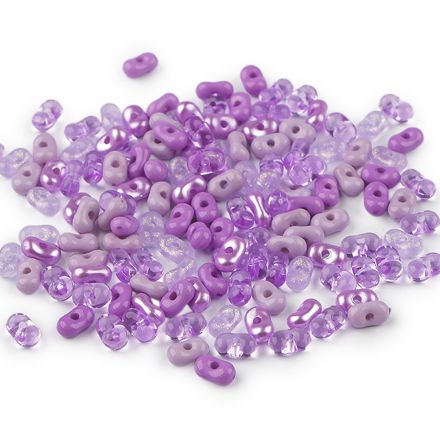 Galanterie: Plastové korálky peanut 4x6 mm (10g) - fialová